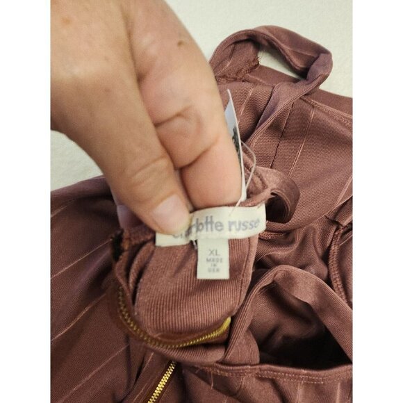 Charlotte Russe High Neck Sleeveless Maxi Dress Mauve Sz XL New - Picture 6 of 8